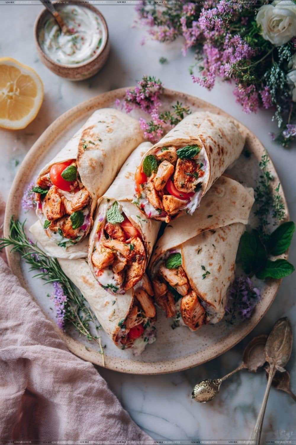 Mediterranean Chicken Wraps 