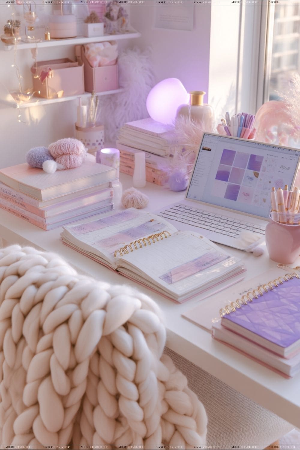 OpenAI Assistant Device in a soft girl CEO office