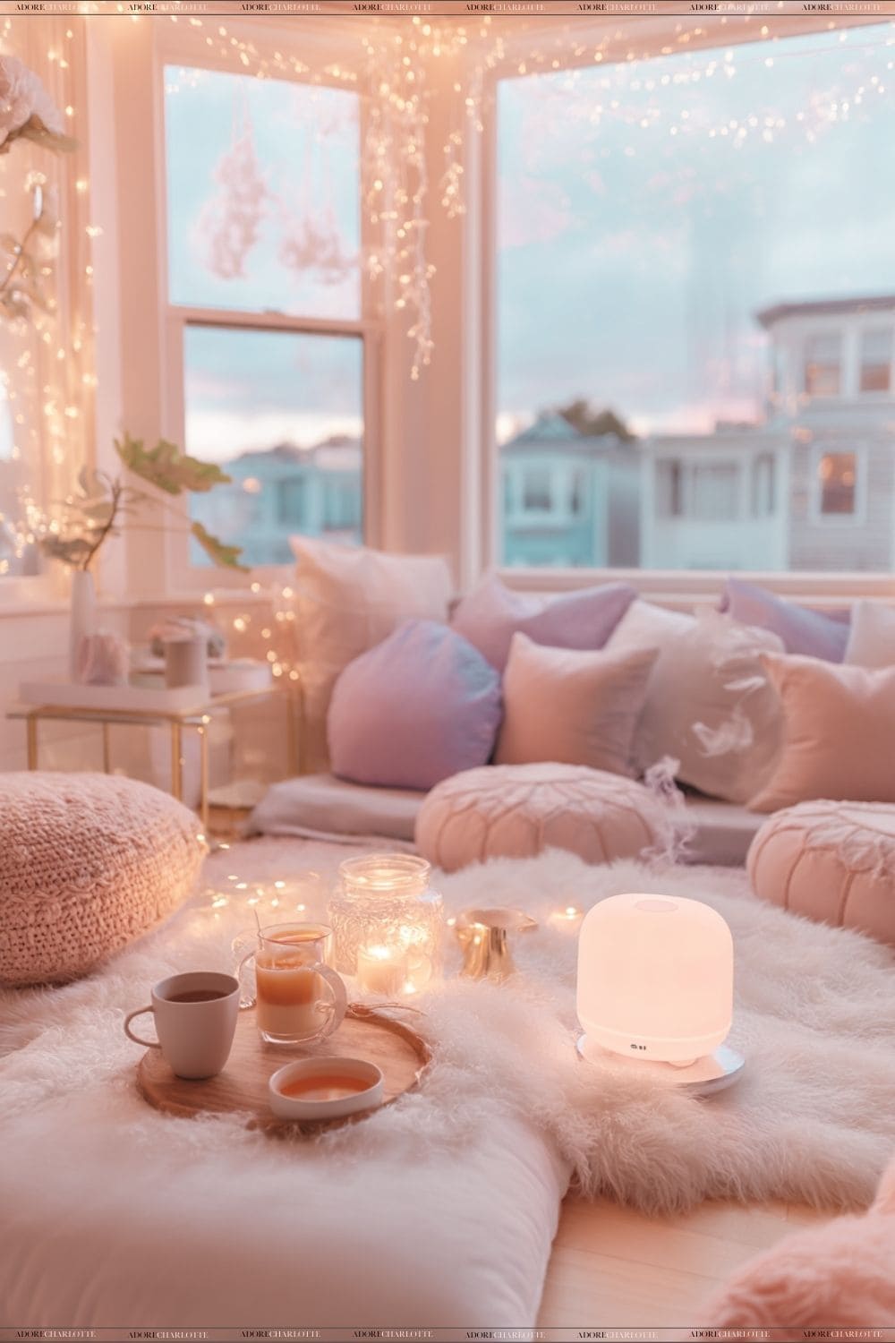 OpenAI Assistant Device in a cozy soft girl bedroom