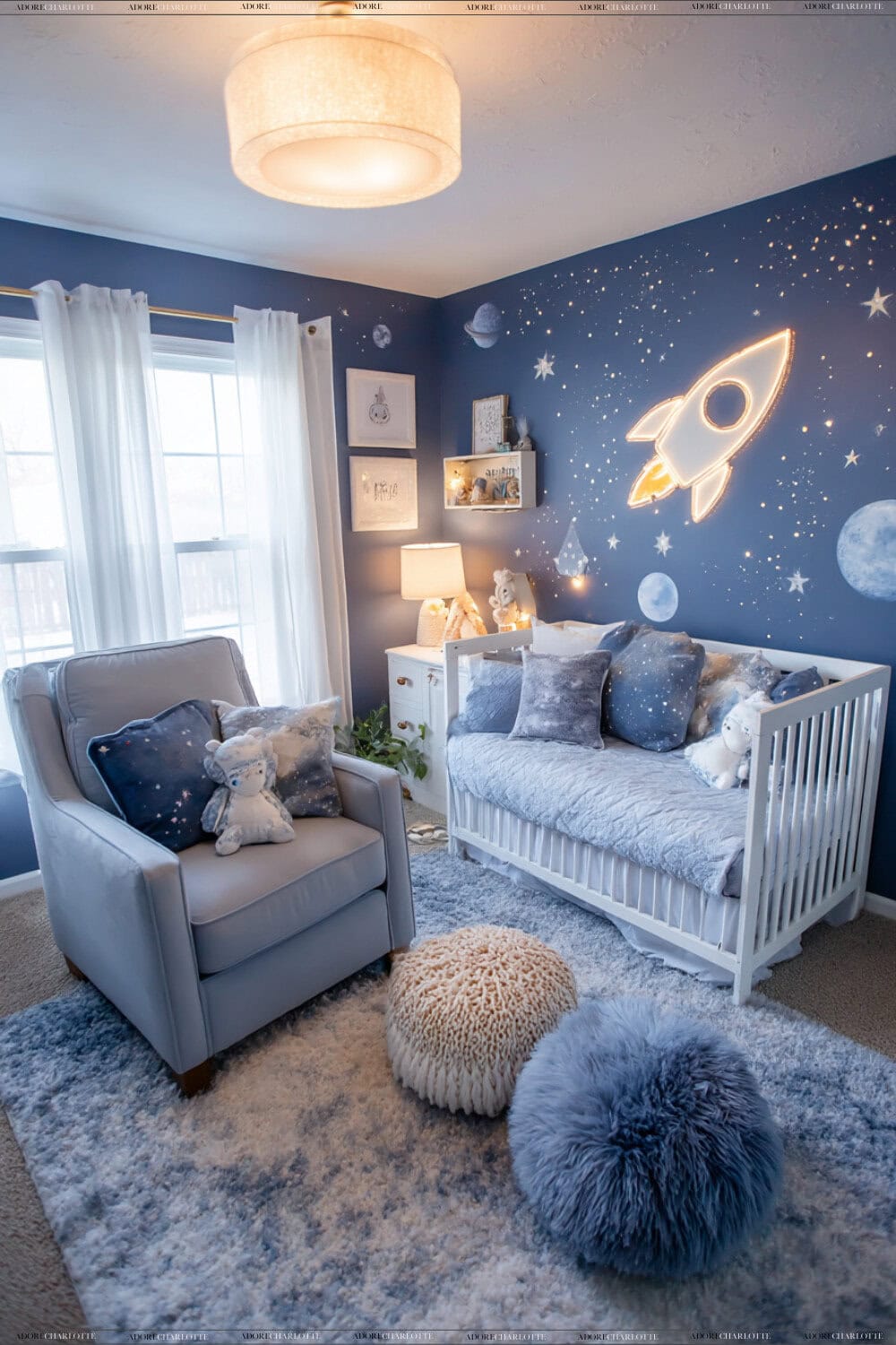 Space Exporer Budget baby nursery room theme