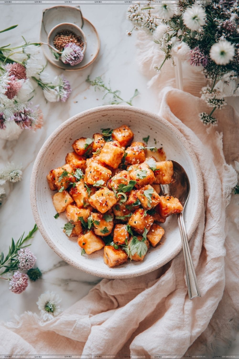 Crunchy Air Fryer Sweet and Sour Tofu 