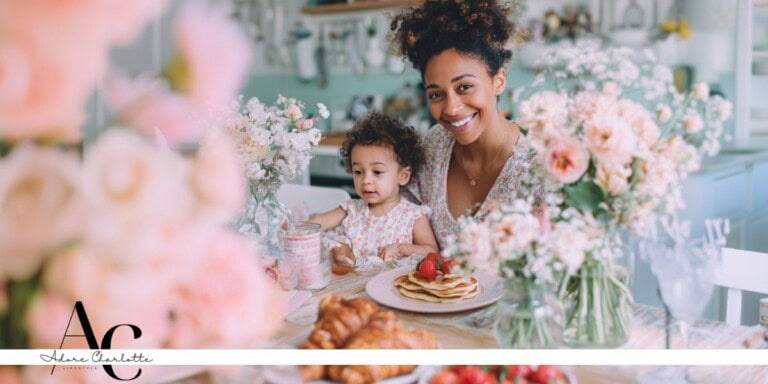 Main blog image of mother and child having a dreamy soft girl breakfast.