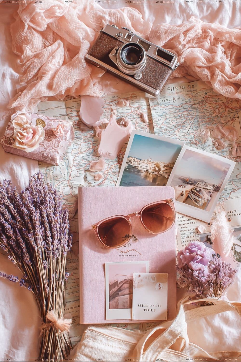 Aesthetic Road Trip flat lay