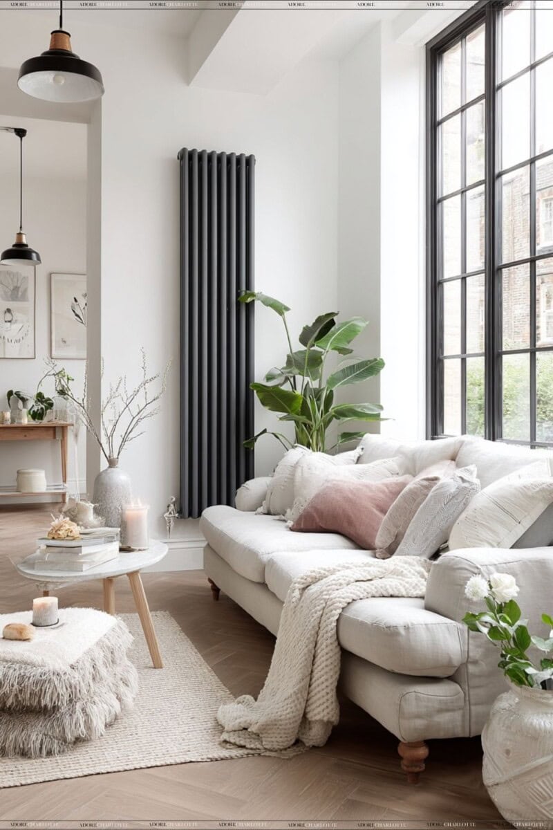 White and Anthracite Radiators Style Ideas Living room