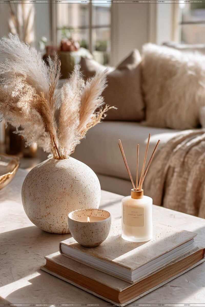 Refresh Your Living Room with a statement wall with texture or built-ins.