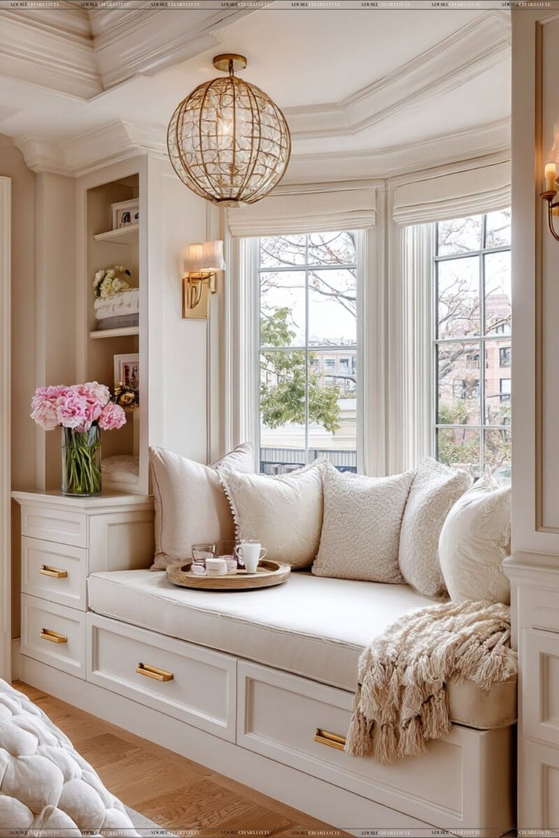 Luxury Home Feel window reading nook.