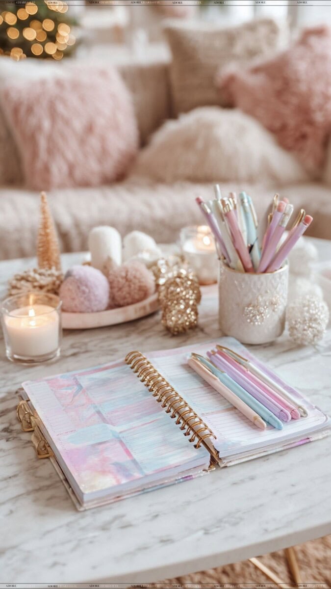 organised Christmas and New Year by planning out everything in a cute planner and cite pens.