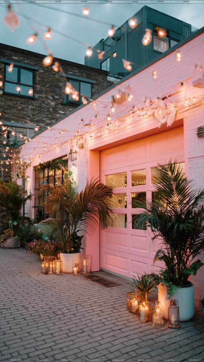 How to make the most of a small driveway pink and fairy lights.