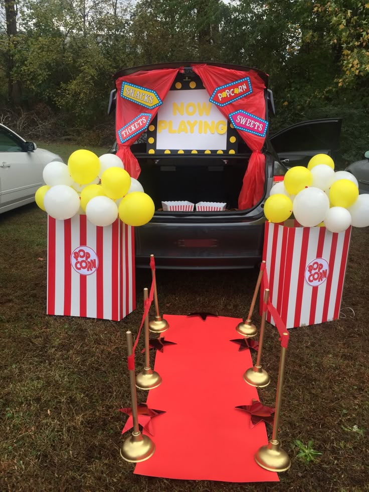 Drive-In Movie Night trunk or treat idea